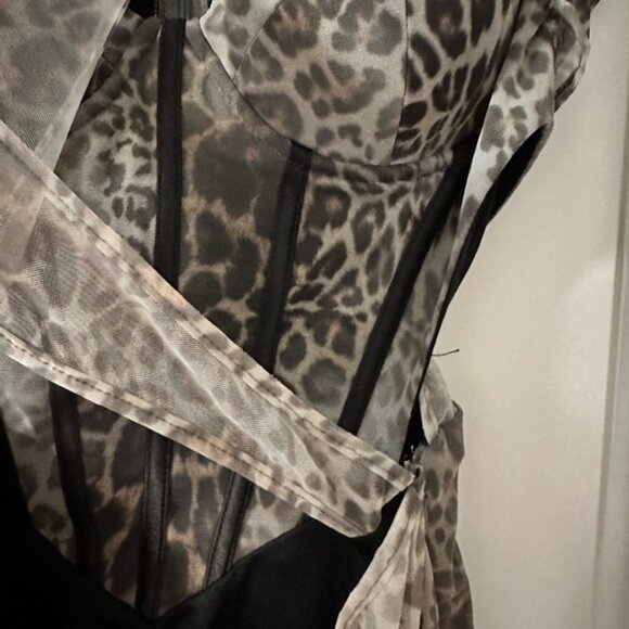 Leopard Print Mesh Dress - Picture 4 of 6